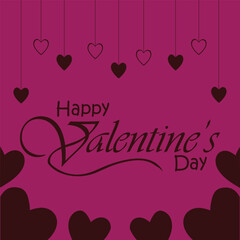 Happy valentines day. Vector banner, greeting card, flayer, poster,  with text Happy valentines day