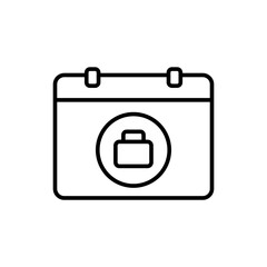 Job schedule outline icons, minimalist vector illustration ,simple transparent graphic element .Isolated on white background