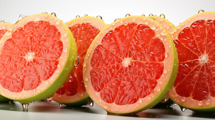 Grapefruits on a white background.