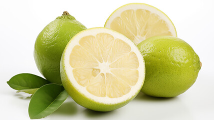 Limes on a white background.