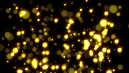 Golden glitter particles. Computer generated 3d render