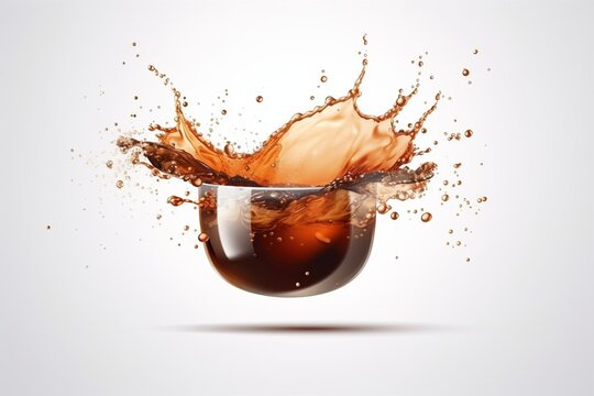 Vector realistic splash of coffee, cola or tea