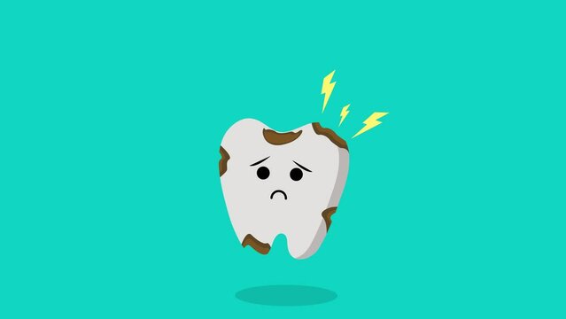 cavity tooth icon animation of cavity teeth with a frowning face emoticon animation of cavity tooth icon unhealthy not taking care of your teeth