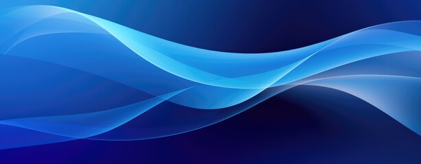 Blue Abstract gradient background with smooth light lines.