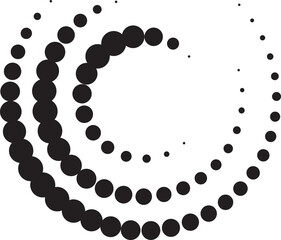 Halftone circular dotted spiral. Design element