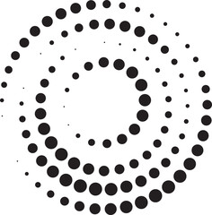 Halftone circular dotted spiral. Design element - obrazy, fototapety, plakaty