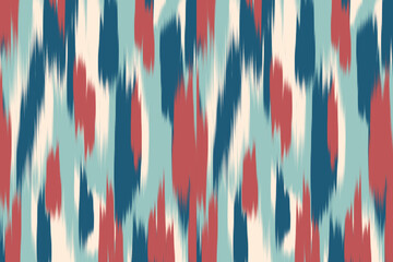Uzbek ikat pattern and fabric in Uzbekistan. Abstract background for wallpaper, textile, cloth, fashion, table cloth - obrazy, fototapety, plakaty