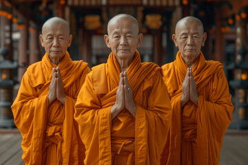 Buddhist monks - obrazy, fototapety, plakaty