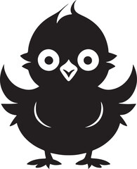 Baby chicken silhouette vector icon