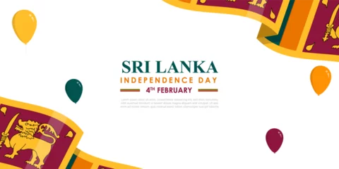 Foto op Aluminium Vector illustration of Sri Lanka Independence Day social media feed template © NAVIN