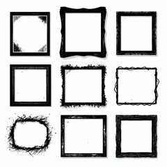 Grunge black vector box art on white background Generative Ai