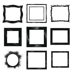 Grunge black vector box art on white background Generative Ai
