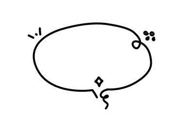 handwritten speech bubbles(black line, no painting)