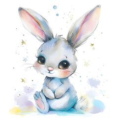 Fansy cute illustration of animal decoration, for baby, artwork, white background, painting,...