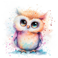 Fansy cute illustration of animal decoration, for baby, artwork, white background, painting,...