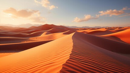 Fototapeta na wymiar Sand Dunes Under a Clear Sky Background. Generative AI