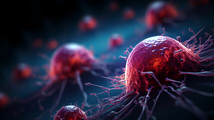 Obraz premium Cell background, virus cells, medical research background