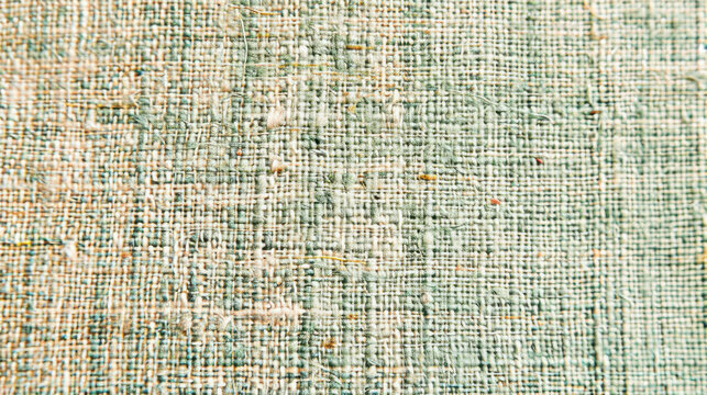 Detailed woven fabric, twee-style pattern in soft pastel hues for spring spring backgrounds. Pink, green, pale brown, light yellow warp and weft threads intertwine to create unique textile.