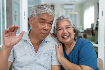 Cheerful Mature couple have spending time together in kitchen