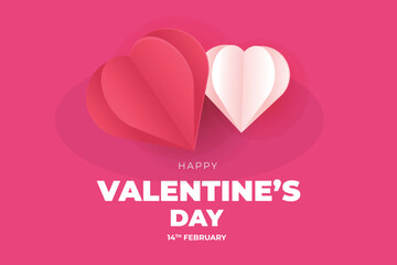 Valentine's Day background, happy white valentine's day banner