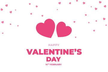 Valentine's Day background, happy white valentine's day banner