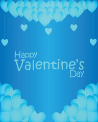 Happy valentines day. Vector banner, greeting card, flayer, poster,  with text Happy valentines day