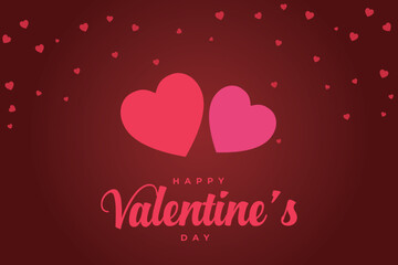 Naklejka na ściany i meble Valentine's Day background, happy white valentine's day banner