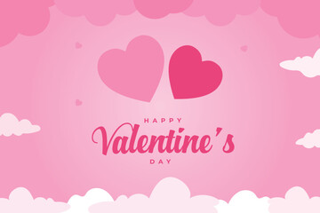 Valentine's Day background, happy white valentine's day banner