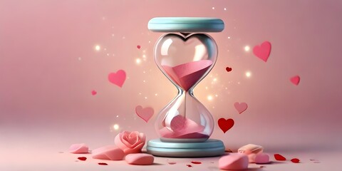 hourglass on red background