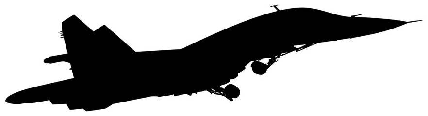 Silhouette of the Jet Fighter, Fighter aircraft are military aircraft designed primarily for air-to-air combat. Format PNG