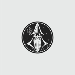Wizard logo design illustration vector template, witch wizard logo