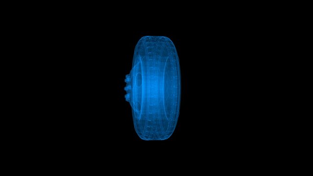 4k truck wheel video, truck wheel video, truck wheel wireframe video, truck wheel blueprint video