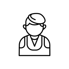 Painter outline icons, jobs and profession minimalist vector illustration ,simple transparent graphic element .Isolated on white background