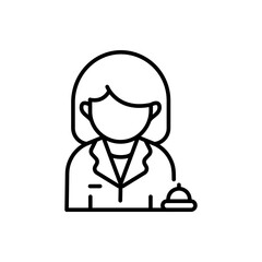 Receptionist outline icons, jobs and profession minimalist vector illustration ,simple transparent graphic element .Isolated on white background