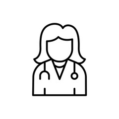 Obraz premium Doctor outline icons, jobs and profession minimalist vector illustration ,simple transparent graphic element .Isolated on white background