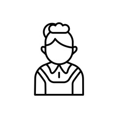 Maid outline icons, jobs and profession minimalist vector illustration ,simple transparent graphic element .Isolated on white background