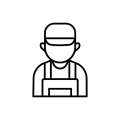 Repairman outline icons, jobs and profession minimalist vector illustration ,simple transparent graphic element .Isolated on white background