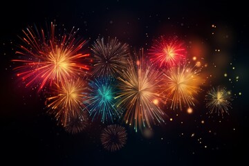 Fireworks on background template