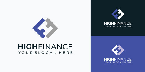 Vector logo design, initials FF with hidden letter H in the middle.