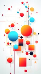 Colorful geometric structures design on white background wallpaper for phone