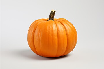 Isolated vibrant orange pumpkin on white background, perfect for autumn and harvest themed projects