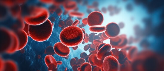 Blood cells, leukocytes, erythrocytes bloodstream, Plasma is the liquid portion of blood - obrazy, fototapety, plakaty