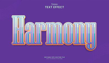 decorative harmony colorful gradient editable text effect vector design