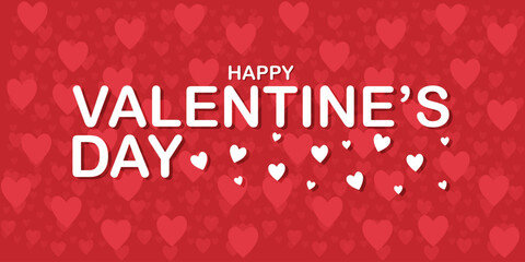 Happy valentines day. Vector banner, greeting card, flayer, poster,  with text Happy valentines day