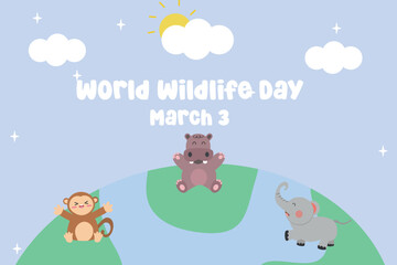 World Wildlife Day vector design perfect for commemorating the day.