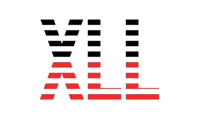 XLL three initial letter iconic line negative space minimal logo design vector template. monogram, abstract, wordmark, business, typography, minimalist, brand, company, flat, modern, unique, simple