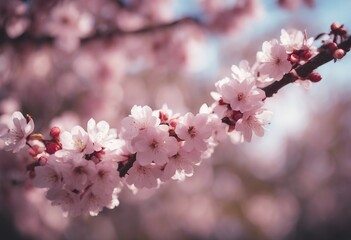 Spring Cherry blossoms in full bloom Title header dimension image