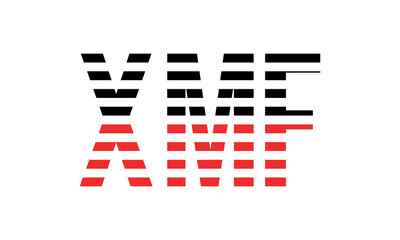 XMF three initial letter iconic line negative space minimal logo design vector template. monogram, abstract, wordmark, business, typography, minimalist, brand, company, flat, modern, unique, simple