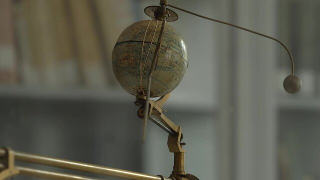 Mini Globe with Moon in Geography Display
