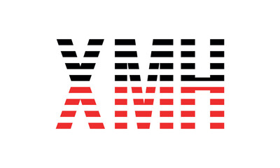 XMH three initial letter iconic line negative space minimal logo design vector template. monogram, abstract, wordmark, business, typography, minimalist, brand, company, flat, modern, unique, simple